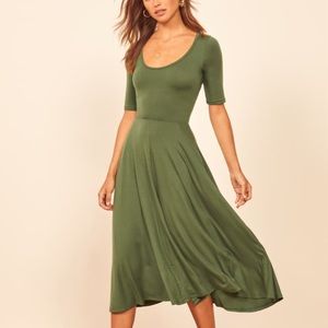 Reformation - Green Lilian Midi Dress
